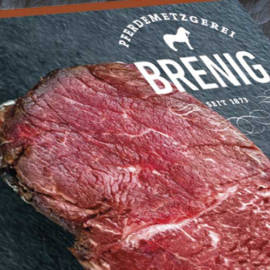 Pferdemetzgerei Brenig Logo der Pferdemetzgerei Brenig auf Kundeninformation zu Inhaltsstoffen/Hauptbestandteile Pferdefleisch